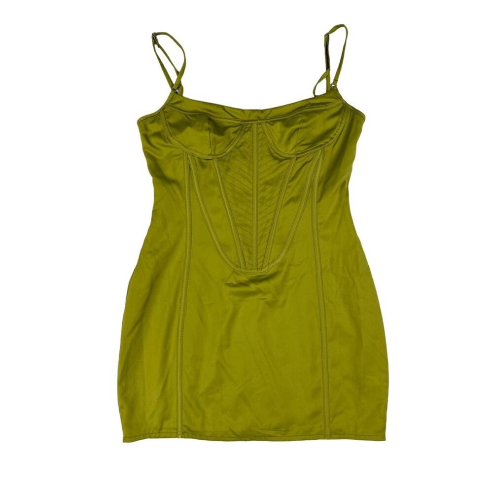 White Fox Boutique - Let Me Love You Corset Mini Dress in Matcha Green